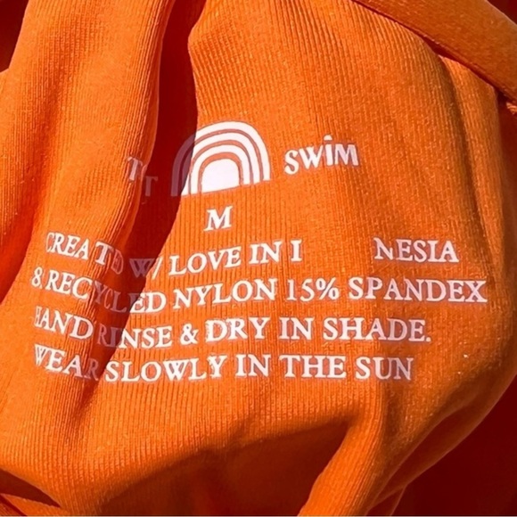 🌻NEW w.tag Free People x Toast Signature Ruffle Bandeau Top in Tiger Orange Med - Picture 3 of 14